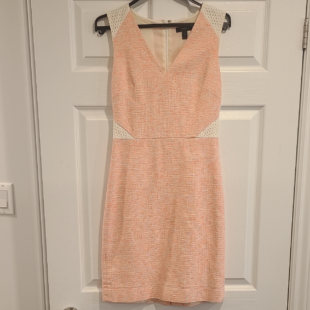 J. Crew Peach Textured Mini Dress